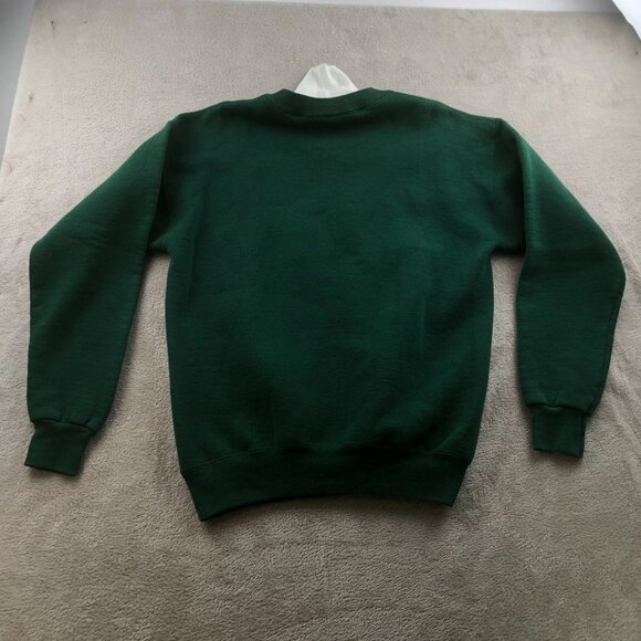 Vintage Lee Women's Art Sweatshirt Large Pullover Floral Applique Green Knit Y2K - Picture 12 of 12